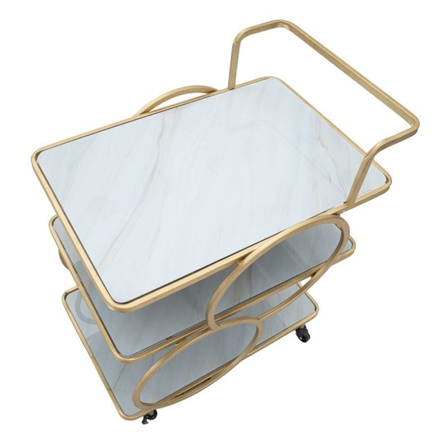 Mauro Ferretti Carrello Marble Glass cm 64x46x79