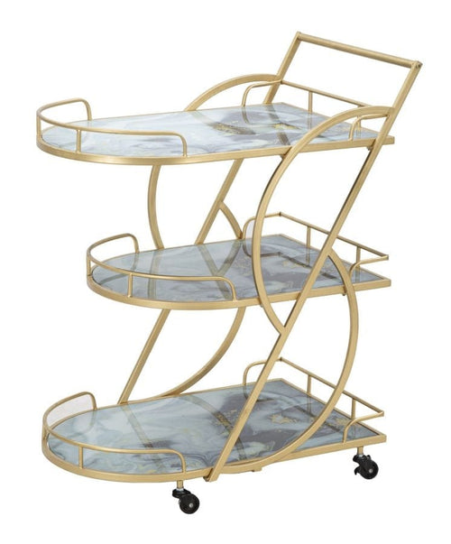 Mauro Ferretti Carrello Marble Glass Mix cm 71x45,5x84,5