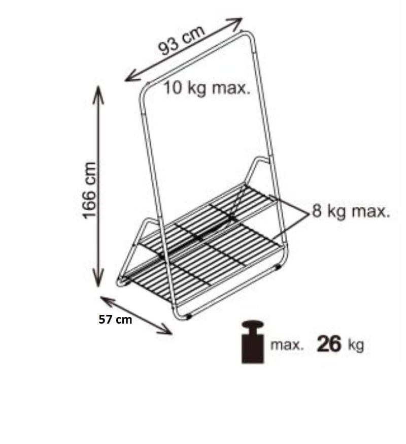 Halmar Carrello porta abiti Wulfric-29 Nero