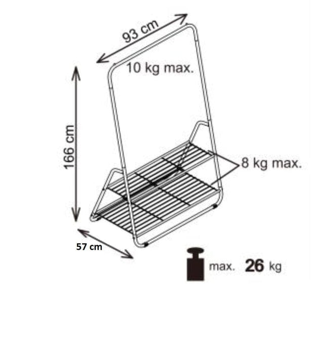 Halmar Carrello porta abiti Wulfric-29 Nero