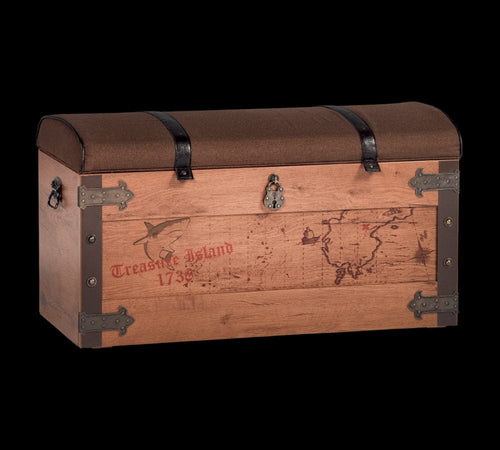 Cilek Cassapanca in paglia e metallo, rivestita in tessuto, per bambini, Pirate Brown, l92xL50xH46 cm