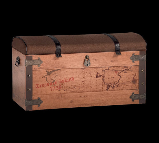 Cilek Cassapanca in paglia e metallo, rivestita in tessuto, per bambini, Pirate Brown, l92xL50xH46 cm