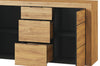 Szynaka Cassettiera a 3 cassetti e 2 ante Kama 45 Rovere / Nero, L151xL40xH86 cm