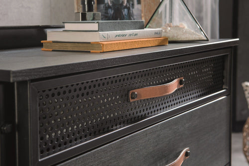 Cilek Cassettiera giovanile a 4 cassetti, in legno e metallo, Dark Metal Black / Graphite, l78xL48xH88 cm