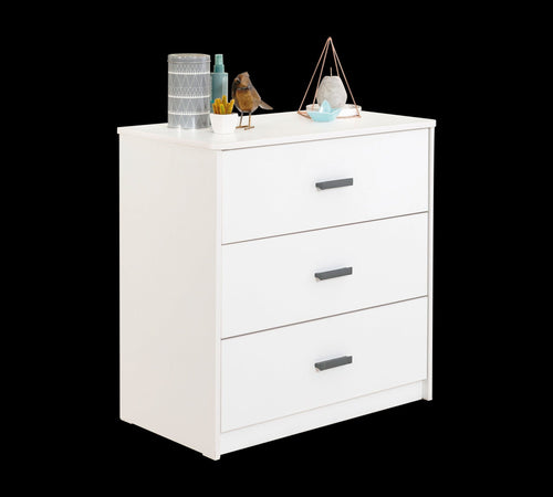 Cilek Cassettiera giovanile con 3 cassetti Bianco, l75xL41xH75 cm