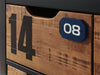 Vipack Cassettiera in legno di pino e MDF con 3 cassetti, per bambini Alex Natural / Black, l86xL42xH83 cm