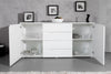 Szynaka Cassettiera in MDF, con 4 cassetti e 2 ante Gabrielle 8 Bianco, l165xL40xH80 cm