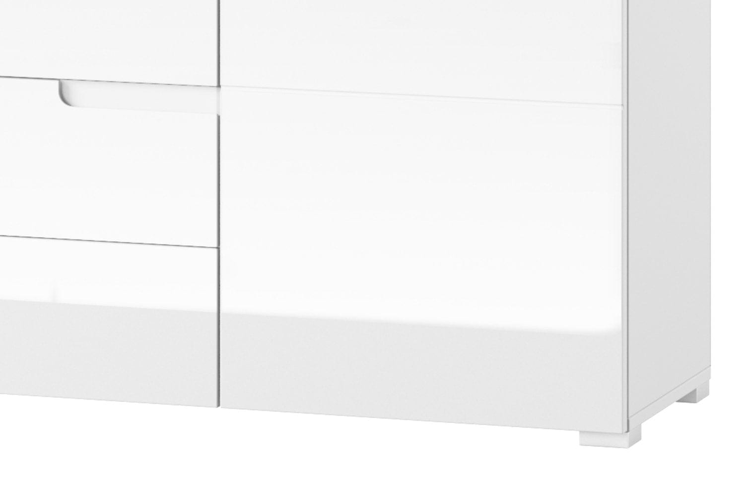 Cassettiera in MDF, con 4 cassetti e 2 ante Gabrielle 8 Bianco, l165xL40xH80 cm (6)