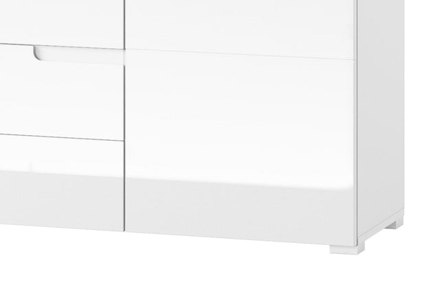 Cassettiera in MDF, con 4 cassetti e 2 ante Gabrielle 8 Bianco, l165xL40xH80 cm (6)