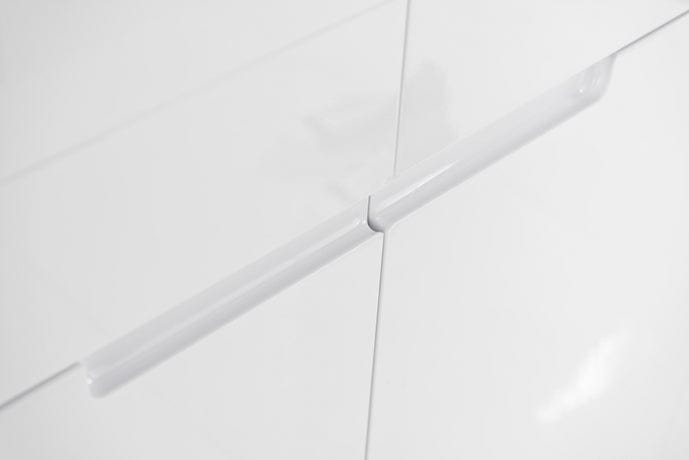 Cassettiera in MDF, con 4 cassetti e 2 ante Gabrielle 8 Bianco, l165xL40xH80 cm (7)