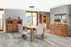 Cassettiera in paglia, impiallacciatura e legno, con 3 ante Velvet 45 Rustic Oak, l161xL42xH88 cm (3)