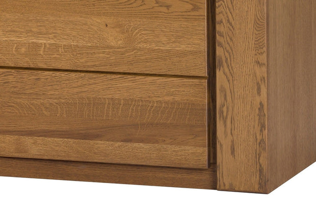 Szynaka Cassettiera in paglia, impiallacciatura e legno, con 3 ante Velvet 45 Rustic Oak, l161xL42xH88 cm