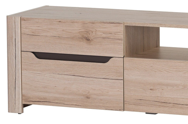 Szynaka Cassettiera TV in legno chiaro con 1 cassetto e 2 ante Desjo 20 Large Oak San Remo, l170xL42xH46 cm