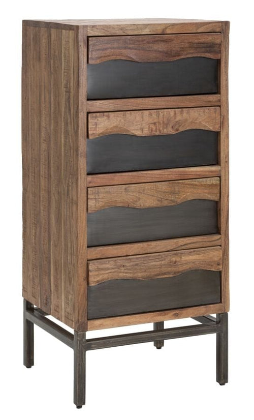 Mauro Ferretti Cassettiera Yellowstone cm 45x40x100 (Legno Di Acacia Nilotica)