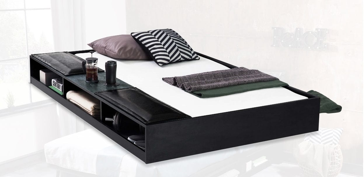 Cilek Cassetto Letto per ragazzi in paglia, metallo scuro nero/grafite, l194xl121xh26 cm