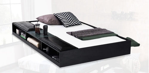 Cilek Cassetto Letto per ragazzi in paglia, metallo scuro nero/grafite, l194xl121xh26 cm