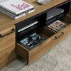 Szynaka Cassettone TV in legno e impiallacciato con 1 cassetto e 1 anta Large Mosaic 25 Rovere / Nero, l170xL42xH46 cm