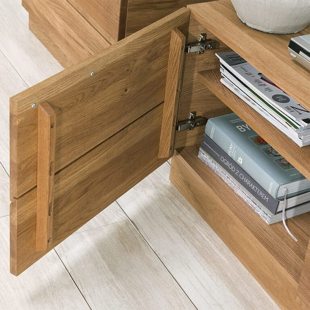 Szynaka Cassettone TV in legno e impiallacciato con 1 cassetto e 1 anta Large Mosaic 25 Rovere / Nero, l170xL42xH46 cm
