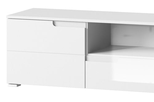 Szynaka Cassettone TV in MDF e legno, con 1 cassetto e 2 ante Gabrielle 9 Bianco, L165xL39xH42 cm