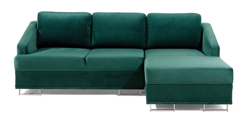 Stagra Coltar Bucs Extensibil cu Arcuri Ondulate si Spuma Poliuretanica, Sezlong pe Dreapta, Suprafata de Dormit 202x140 cm, cu Lada de Depozitare, Perne Incluse, l225xA160xH75 cm
