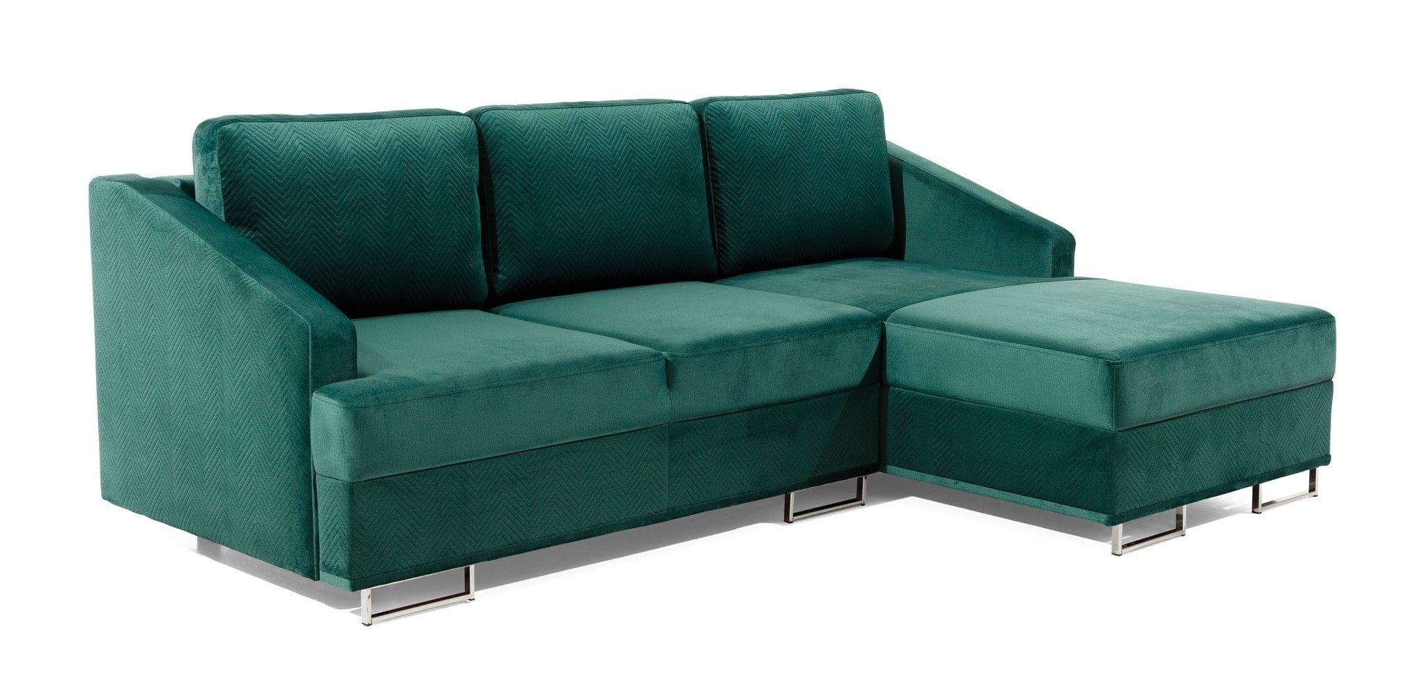 Stagra Coltar Bucs Extensibil cu Arcuri Ondulate si Spuma Poliuretanica, Sezlong pe Dreapta, Suprafata de Dormit 202x140 cm, cu Lada de Depozitare, Perne Incluse, l225xA160xH75 cm