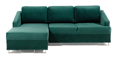 Stagra Coltar Bucs Extensibil cu Arcuri Ondulate si Spuma Poliuretanica, Sezlong pe Stanga, Suprafata de Dormit 202x140 cm, cu Lada de Depozitare, Perne Incluse, l225xA160xH75 cm