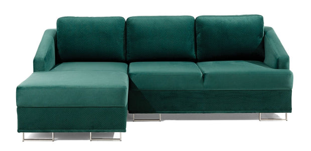 Stagra Coltar Bucs Extensibil cu Arcuri Ondulate si Spuma Poliuretanica, Sezlong pe Stanga, Suprafata de Dormit 202x140 cm, cu Lada de Depozitare, Perne Incluse, l225xA160xH75 cm