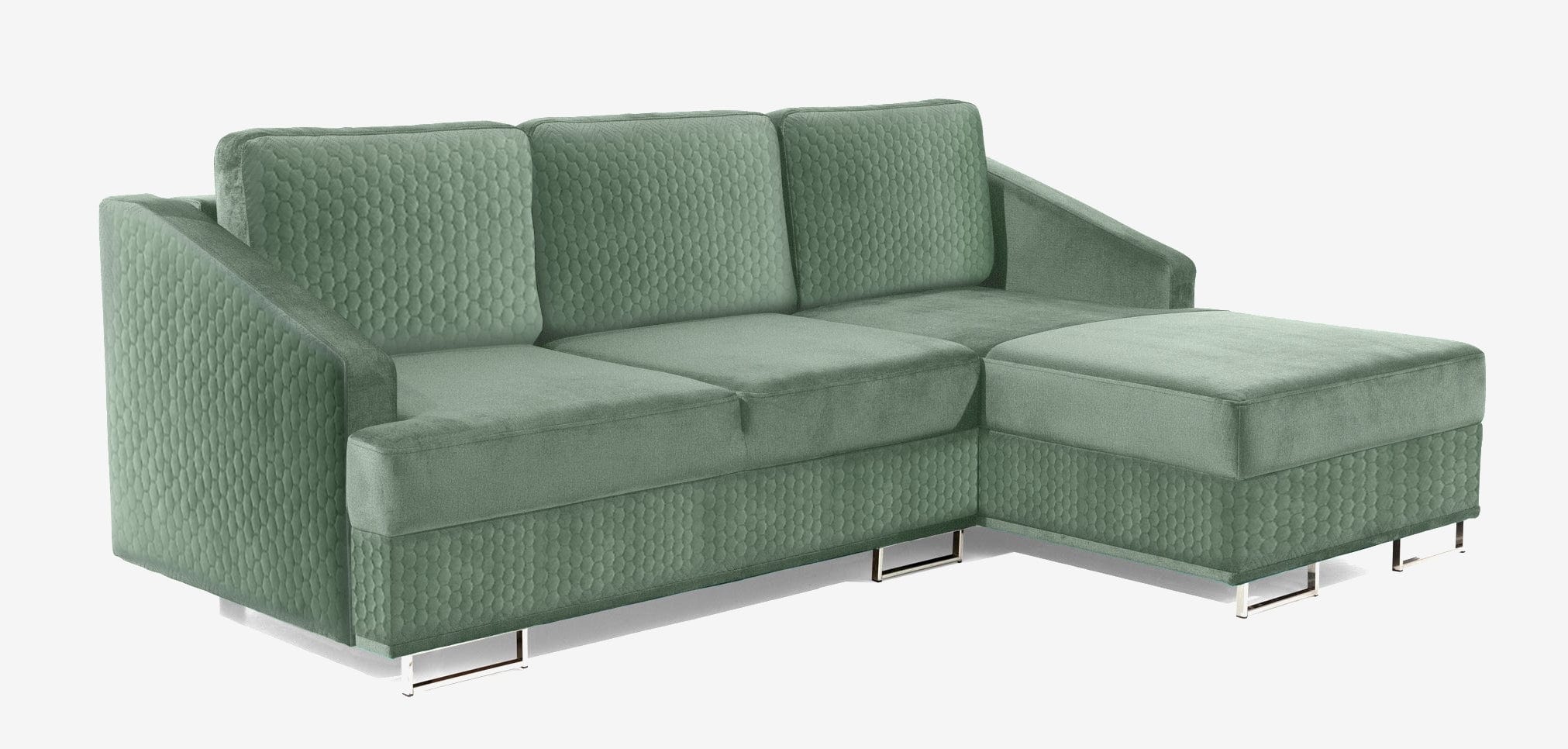 Stagra Coltar Bucs Riviera 34/Riviera Honey 34 Extensibil cu Arcuri Ondulate si Spuma Poliuretanica, Sezlong pe Dreapta, Suprafata de Dormit 200x140 cm, tapitat cu Stofa Water Repellent/Eco Friendly, cu Lada de Depozitare, Perne Incluse, l225xA160xH75 cm