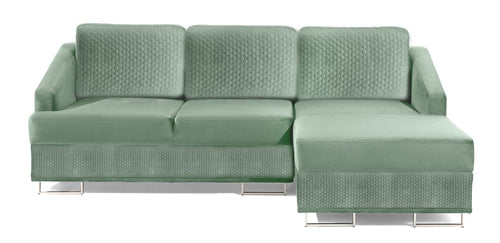 Stagra Coltar Bucs Riviera 34/Riviera Honey 34 Extensibil cu Arcuri Ondulate si Spuma Poliuretanica, Sezlong pe Dreapta, Suprafata de Dormit 200x140 cm, tapitat cu Stofa Water Repellent/Eco Friendly, cu Lada de Depozitare, Perne Incluse, l225xA160xH75 cm