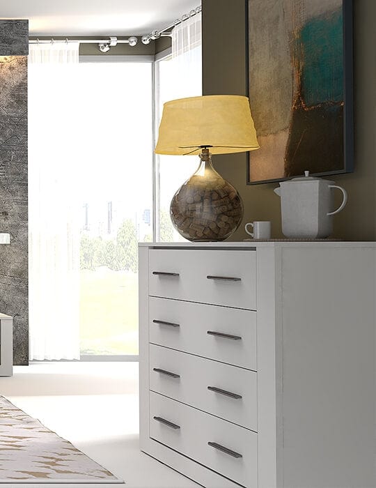 Lenart Comò con 4 cassetti Arti 10 Opaco Bianco
