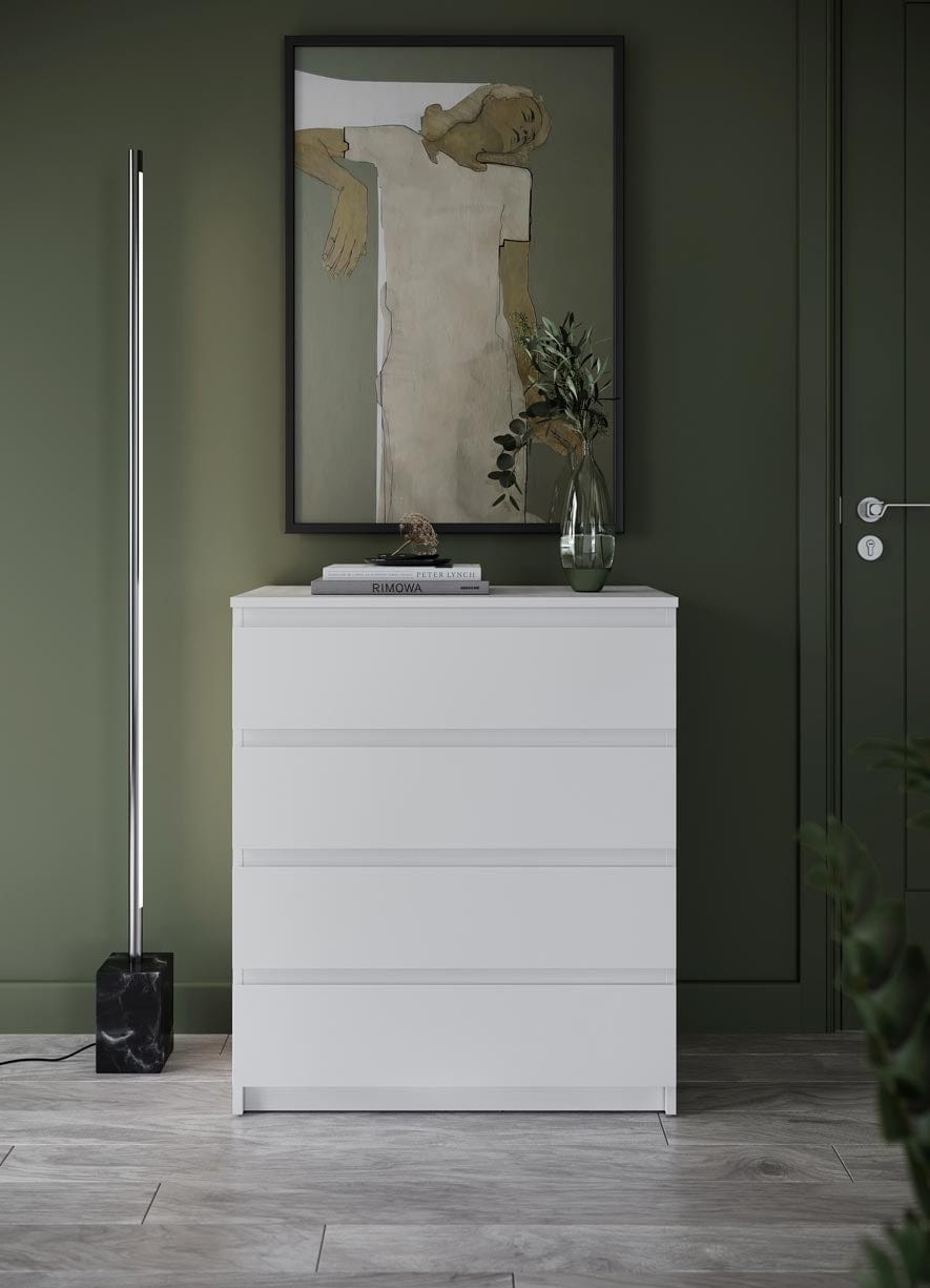 Lenart Comò con 4 cassetti Idea 06 Opaco Bianco