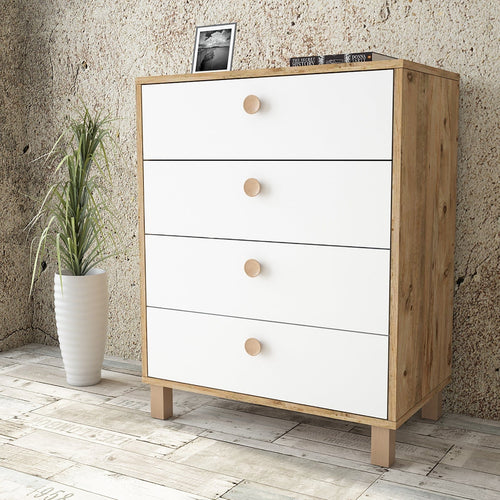 Asir Comò con 4 cassetti Vilamo VL80-217 Bianco