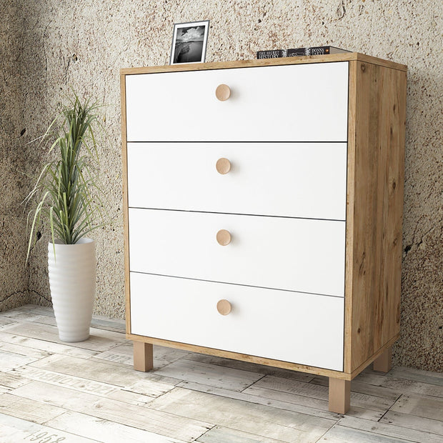 Asir Comò con 4 cassetti Vilamo VL80-217 Bianco