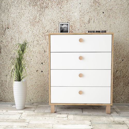 Asir Comò con 4 cassetti Vilamo VL80-217 Bianco