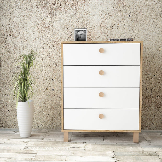 Asir Comò con 4 cassetti Vilamo VL80-217 Bianco