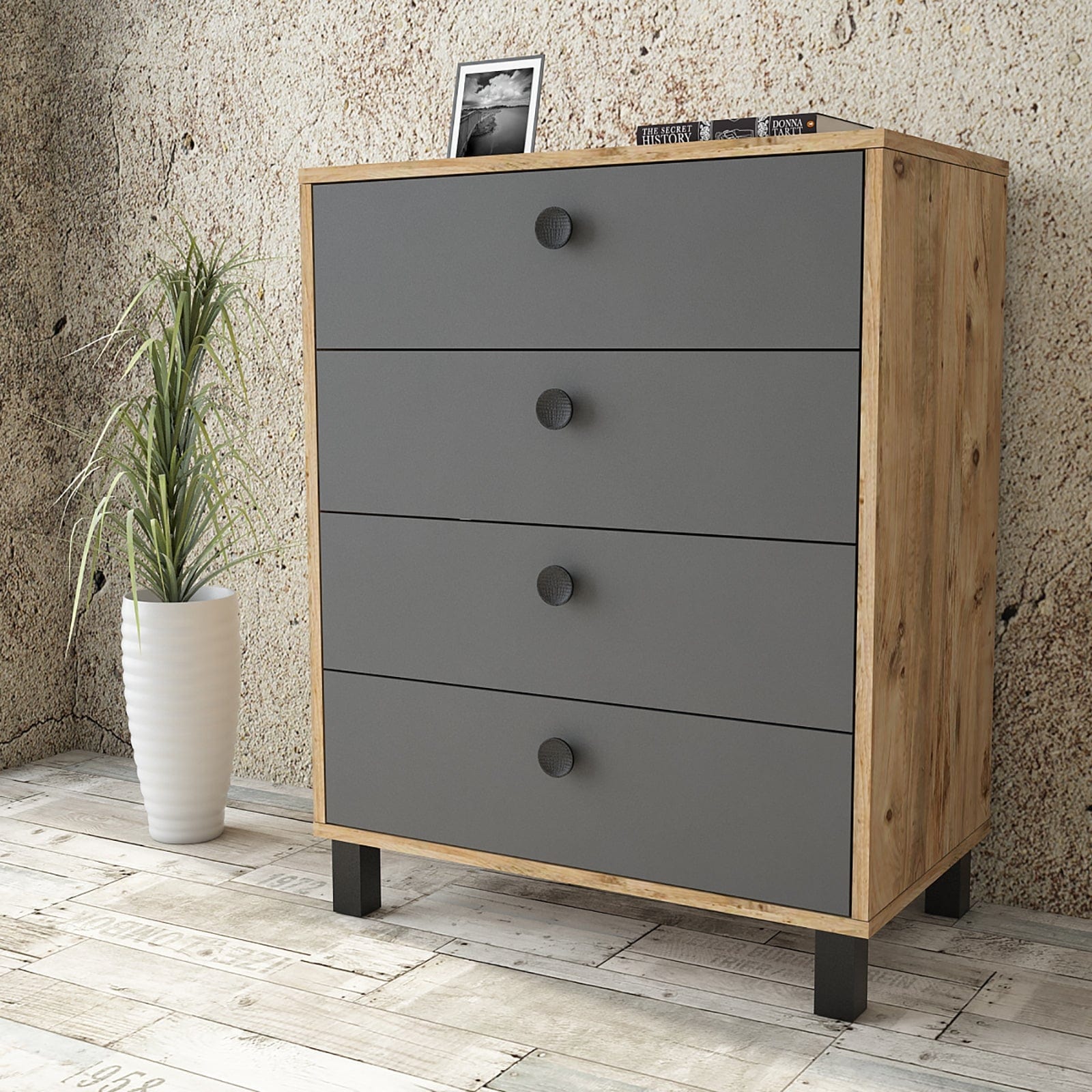 Asir Comò con 4 cassetti Vilamo VL80-228 Antracite
