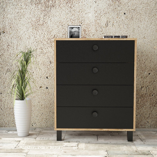 Asir Comò con 4 cassetti Vilamo VL80-238 Nero