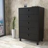 Asir Comò con 5 cassetti Vilamo VL82-338 Alto Nero