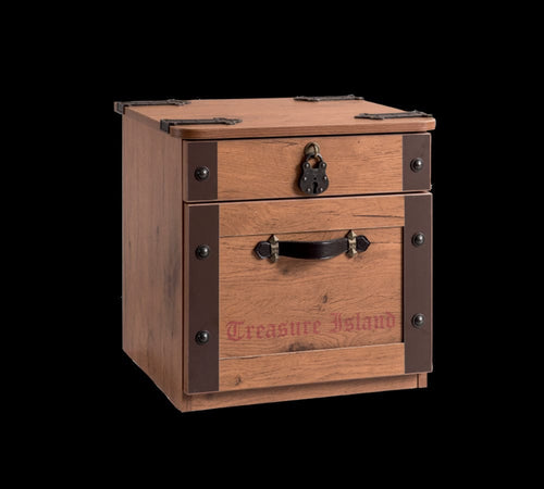 Cilek Comodino a 2 cassetti per bambini, marrone pirata, l45xl43xh44 cm