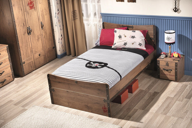 Cilek Comodino a 2 cassetti per bambini, marrone pirata, l45xl43xh44 cm