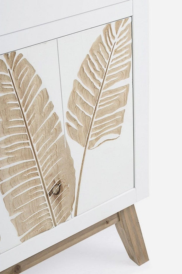 Bizzotto Comodino con 1 cassetto e 1 anta Folium Bianco