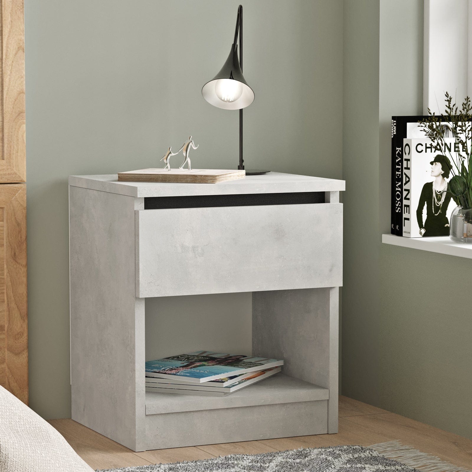 Asir Comodino con 1 cassetto Luvio LV26-TL Grigio