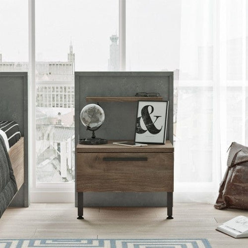 Asir Comodino con 1 cassetto New Home HM5-CG Marrone