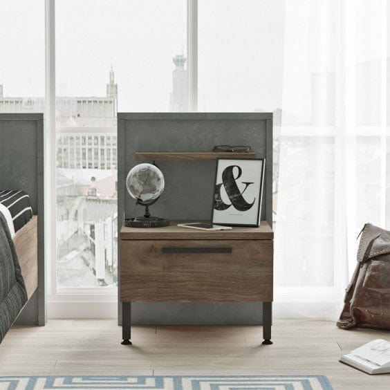 Asir Comodino con 1 cassetto New Home HM5-CG Marrone
