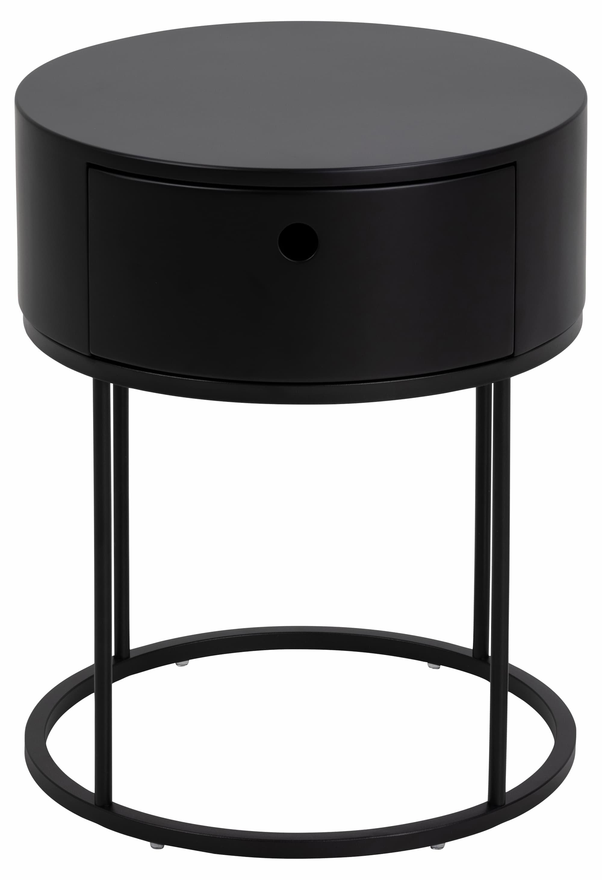 Actona Comodino con 1 cassetto Polo Nero