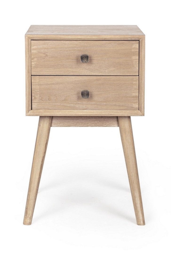 Bizzotto Comodino con 2 cassetti Alannis Naturale