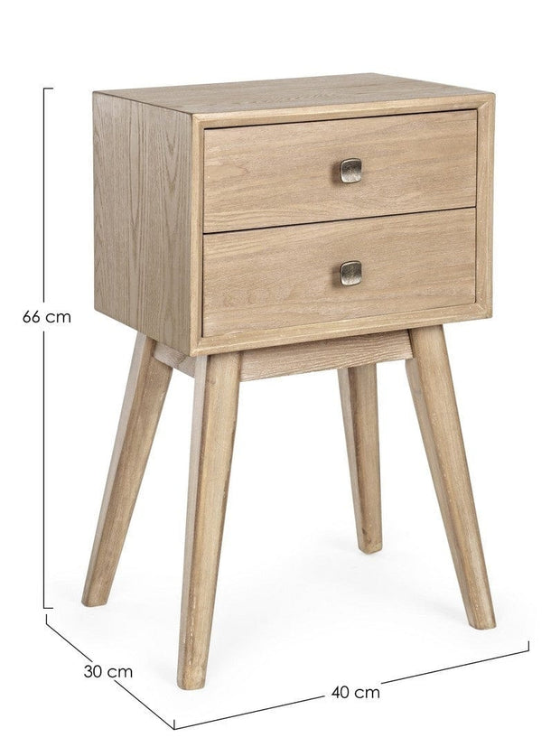Bizzotto Comodino con 2 cassetti Alannis Naturale