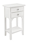 Bizzotto Comodino con 2 cassetti Blanc Bianco
