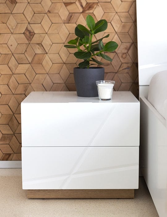 Lenart Comodino con 2 cassetti Futura 14 Bianco Opaco