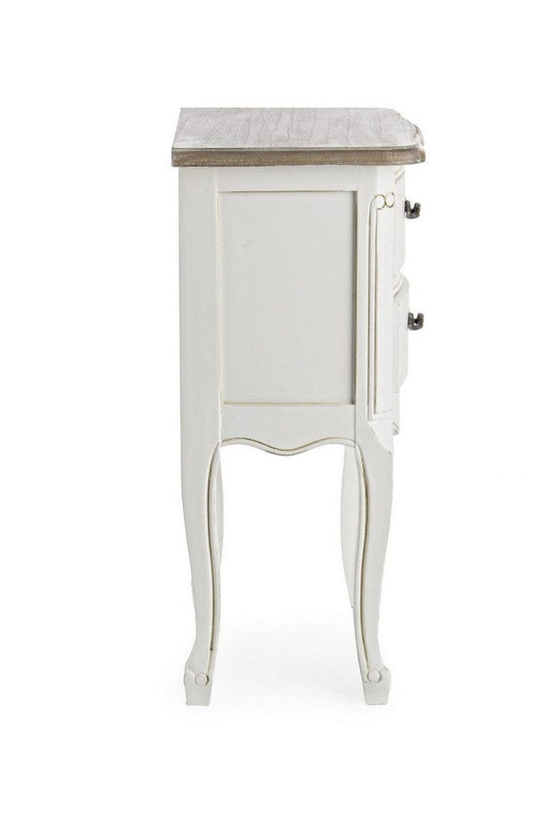Bizzotto Comodino con 2 cassetti Justine Bianco